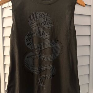Taylor Swift Black Sleeveless Top with Snake Graphic